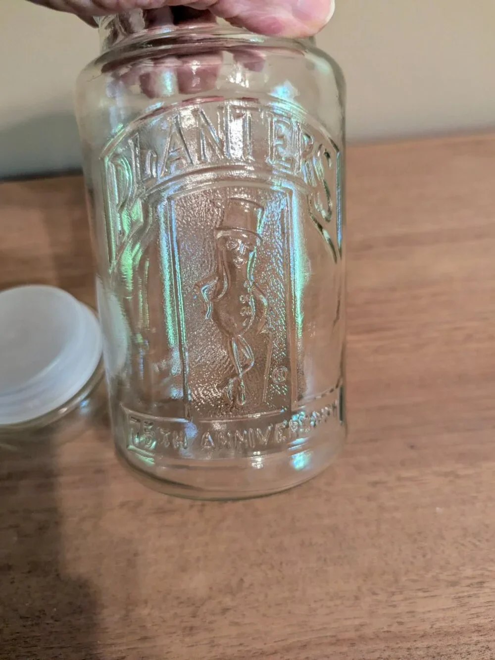 1981 Vintage 75th Anniversary Planter's Peanut Glass Jar